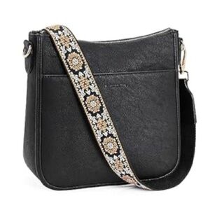 NWOT • Bostanten  Black  PU Leather Shoulder/Crossbody Bag